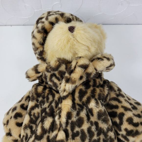 Berkley Designs Kids Stuffed Teddy Bear 13" Pearl Necklace Leapord Fur‎ Coat - Picture 8 of 12